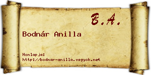 Bodnár Anilla névjegykártya